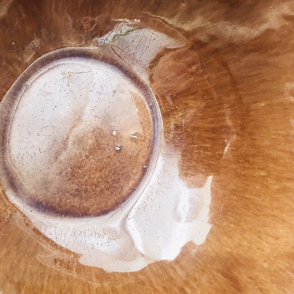 Monmouth Western Stoneware Crock Mixing Bowl 1940s Diamond Brown MCM VTG - Picture 7 of 9